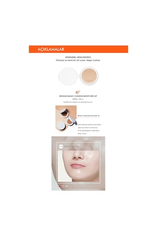 Missha Magic Cushion Moist Up Aydınlık Görünüm Sunan SPF50+ PA+++ Cushion Fondöten 23 İç Yedek 15 G