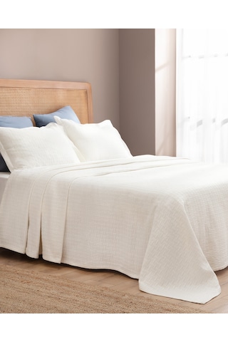 Madame Coco Berthe Çift Kişilik Yatak Örtüsü - Yat Koleksiyon - Beyaz Yo0000000033 Lacivert