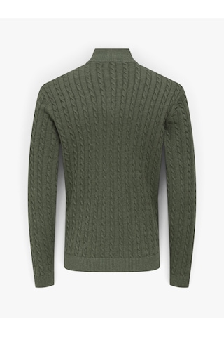 Only & Sons Onslouı Reg 12 Cabel Half Zıp Knıt Noos Erkek Gri Kazak - 22033763