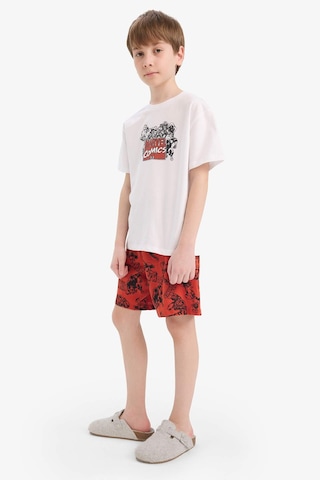 Defacto Erkek Çocuk Marvel Comics Pijama Takımı Kısa Kollu Üst Şort E2702a825hswt34 Beyaz