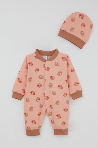 Breeze Kız Bebek Tulum Sevimli Kuşlar Desenli 0-6 Ay, Somon SOMON