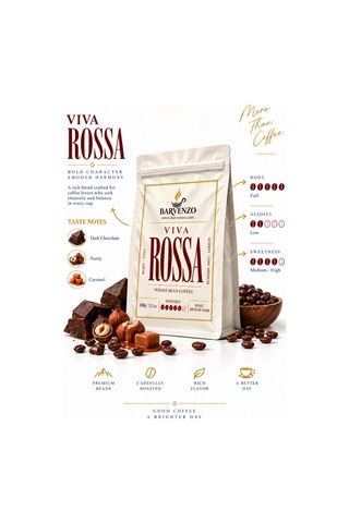 Barvenzo Viva Rossa 1000 G Güçlü Aroma Nitelikli Kahve French Press