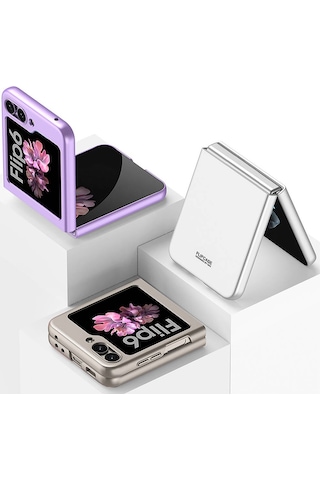 Galxy Uyumlu Z Flip 6 Kılıf Zore Sert Kıpta Kapak-mor Mor