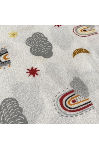 Flanel Pazen Kumaşından %100 Pamuklu Bebek Nevresim Takımı 100x150 Gri