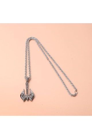 Viking Best Desenli Savaşçı Baltası Erkek Kolye Çelik İskandinav