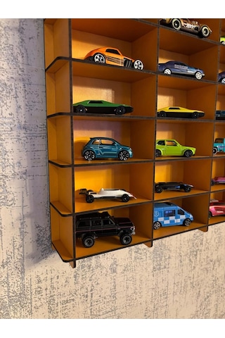 Oyuncak Araba Rafı Mobilya Turuncu