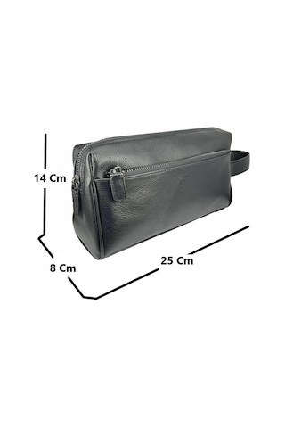 Çanta Yurdu Hakiki Deri Ca250 Dopp Kit El Çantası Siyah Siyah