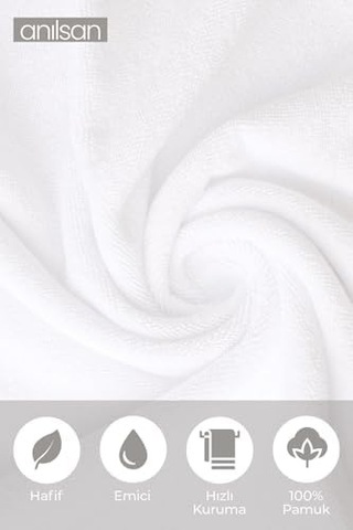 6'lı Greek El Havlusu - 50x90 Cm, 225 Gr,%100 Pamuk, Spa Ve Otel Havlusu, Günlük Kullanıma Uygun Beyaz