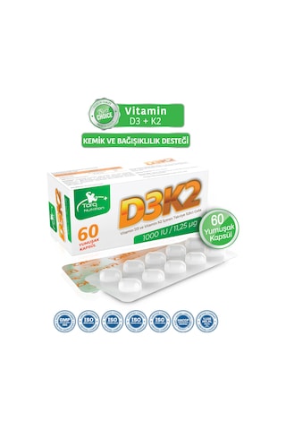 Torq Nutrition D3k2 1000 IU 11.25 Mcg 60 Yumuşak Kapsül
