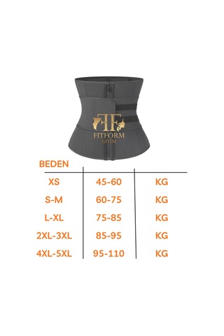 Fitformgiyim Termal Balenli Spor Bel Korsesi Siyah
