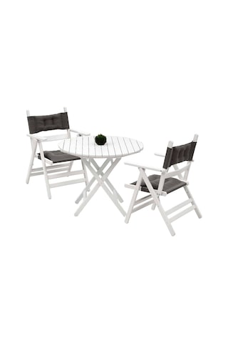 Marmaris Katlanır Ahşap Bahçe Balkon Seti: 70Lik Masa, 2 Sandalye (538648711)