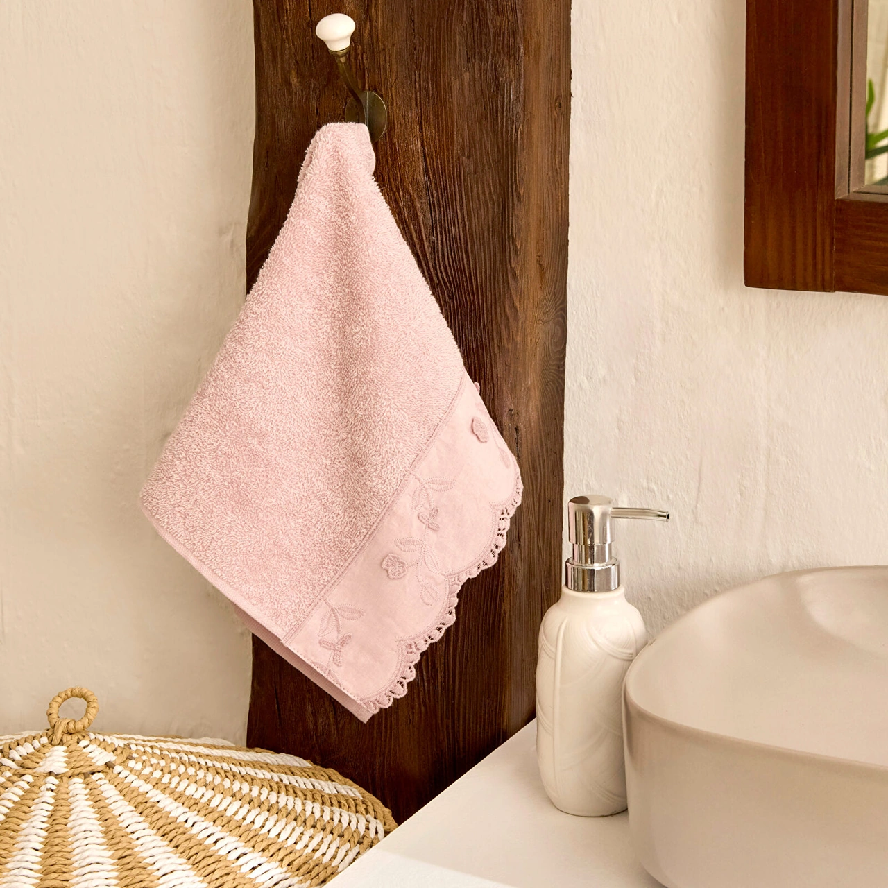 Karaca Home Artisan Cluster %100 Pamuk El Havlusu Pudra 30x50 Cm Pudra