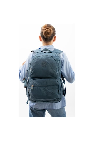 Baginn Kadın Sırt Çantası Hafif Kumaş Çok Cepli Kabin Boy Seyahat Çantası 43 30 Cm Unisex Okul Çantası Mavi