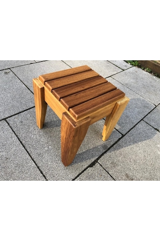 Iroko Ahşap Tabure (Suya Dayanıklı)