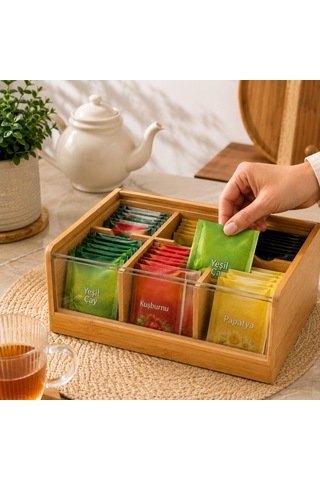 Bambu Cay Kutusu 22 22 10 Kahverengi