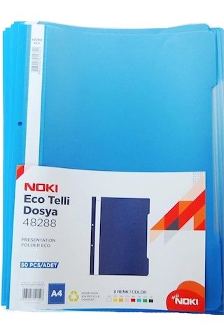 Noki Eco Telli Dosya 50 Li 3 Paket Mavi