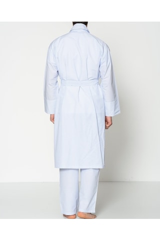 Herrmen Beyaz Mavi Klasik Kareli Sabahlık Beyaz