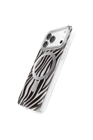 Apple iPhone Uyumlu 18 Pro Max Kılıf M-safe Şarj Özellikli Renkli Desenli Paris Veyro Tpu Kapak Siyah