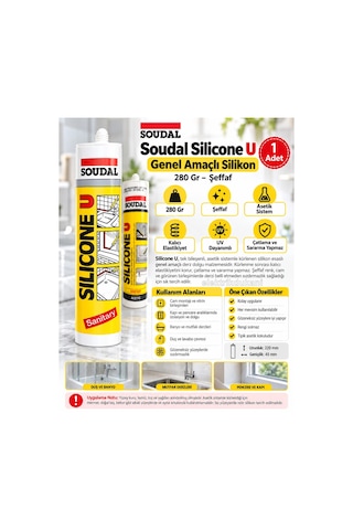 Soudal Şeffaf Slikon 280gr Genel Amaçlı Silikon Transparent
