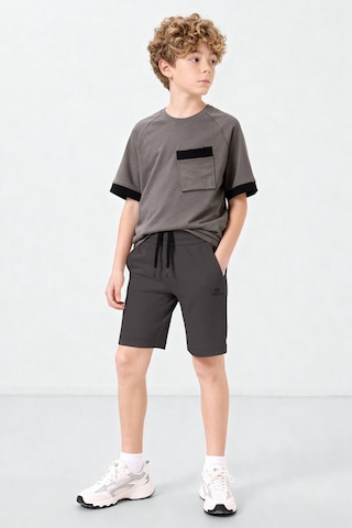 Tommylife Antrasit Standart Fit Basic Performans Erkek Çocuk Şort - 11303 Antrasit