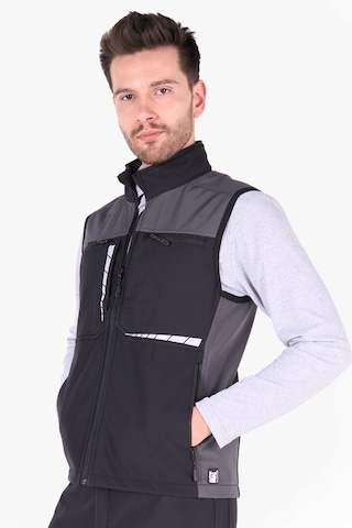 İş Yeleği Softshell Reflektörlü Siyah - Gri