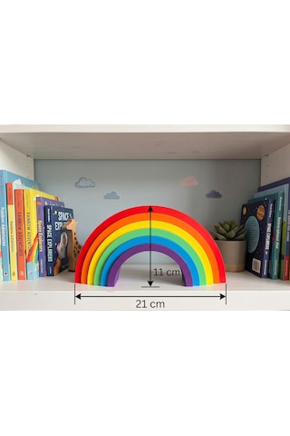 Montessori Eğitici Gökkuşağı Puzzle / 21 11 Cm Canlı Renkler
