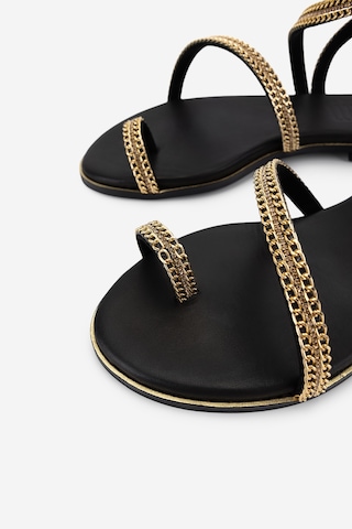 Valmenti Kadın Hakiki Deri Black/gold Düz Sandalet 1141 740 Bn Sndlt Y26 Black/gold Siyah - Altın