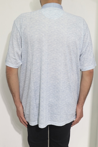 Santa Dmctekstil Erkek Desenli Klasik Kesim Rahat Kalıp Tek Cepli Polo Yaka Battal Büyük Bedenli T-shirt Koyu Mavi