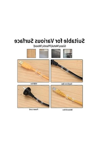 Yapışkanlı Kablo Sabitleyici Klips - 20 Adet