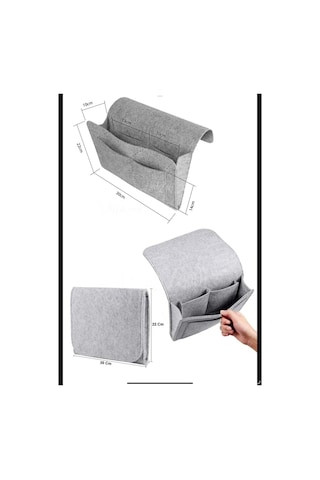 Yunusoğlu Home Baş Ucu Keçe Organizer Düzenleyici Gri