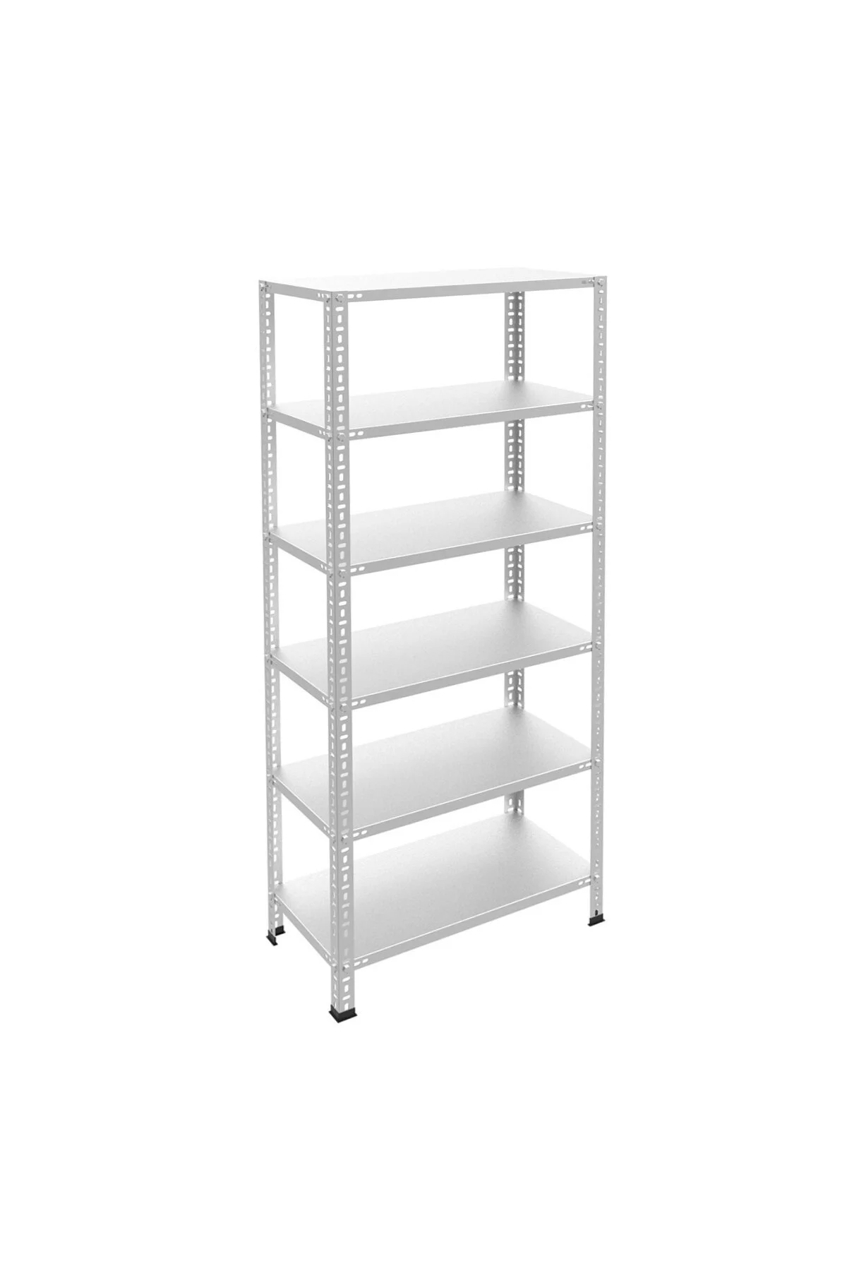 6 Katlı Elektrostatik Toz Boya Çelik Raf - Depo, Arşiv, Dosya, Market Rafı 31x70 Cm-200 Cm-0.70 Mm Elektrostatik Gri