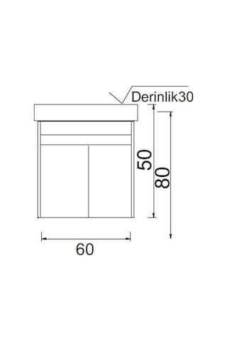 Denko Natalia 60 Cm Mdf Antrasit Gri Banyo Dolabı Alt Modül Ve Seramik Lavabo Antrasit