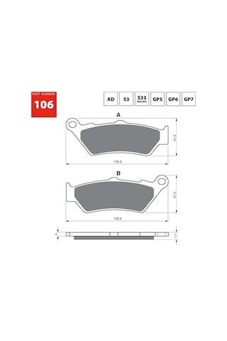 Gold Fren Ad-106 Motosiklet Balata