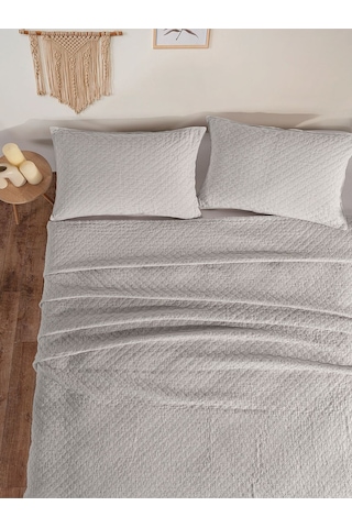 Cambridge Yatak Örtüsü Seti Çift Kişilik Açık Gri Kutulu