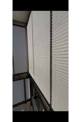 Plise Katlanır Cam Balkon Perdesi - Ofis Perdesi - Mutfak Perdesi - Salon Perdesi Beyaz Beyaz