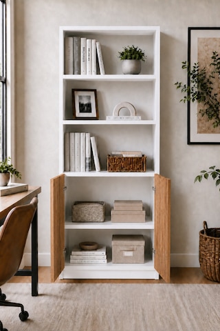 Nesso Kitaplık Beyaz Çam Dolap Çok Amaçlı Dolap Kiler Dolabı 5 Raflı 2 Kapaklı Dolap 180 Cm Yükseklik 34 Cm Raf Aralığı 60 Cm Genişlik 30 Cm Derinlik Beyaz-çam