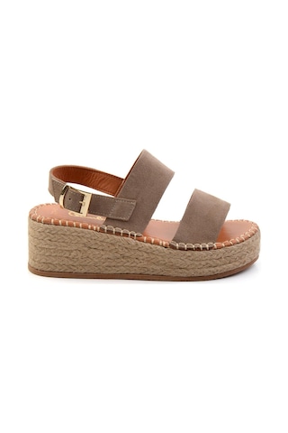 Bambi Vizon Leather Kadın Sandalet K05666030302 Vizon
