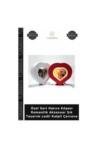 Özel Seri Hatıra Köşesi Romantik Aksesuar Şık Tasarım Ledli Kalpli Çerceve