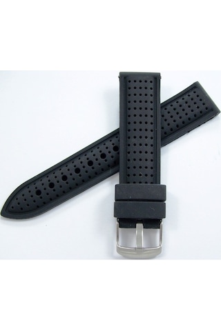 Siyah 20Mm Silikon Spor Saat Kordonu Slikon Saat Kayışı Medium Bo