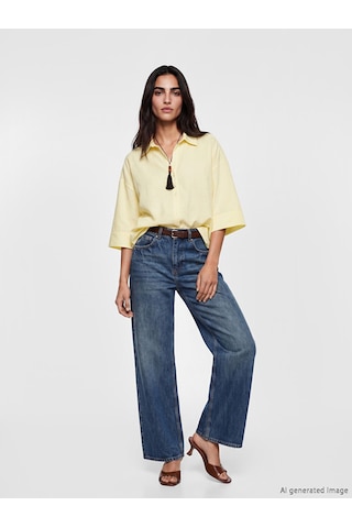 Lcw Vision Sarı Oversize Kadın Gömlek