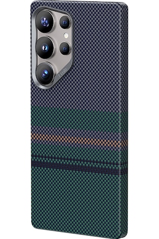 Galaxy Uyumlu S25 Ultra Kılıf Magsafe Özellikli Karbon Fiber Tasarımlı Benks Aurora Armorair Kevlar Yeşil