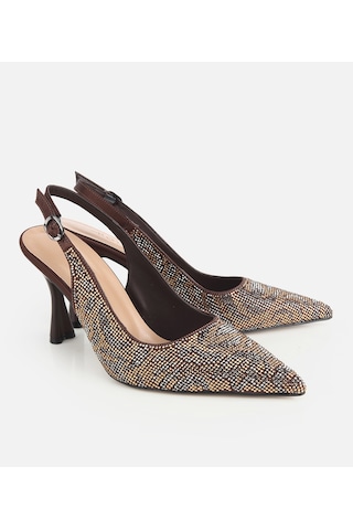 Hotiç Kadın Kahverengi Arkası Açık Taşlı Stiletto 01ayh320890a460 01ayh320890a460 Kahverengi
