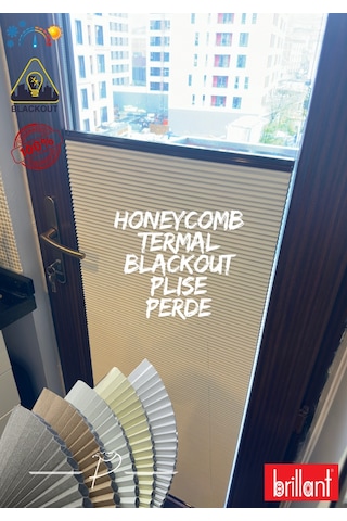 Brillant Marka Honeycomb Plise Perde Termal Ve Blackout Özelliği Çok Renkli
