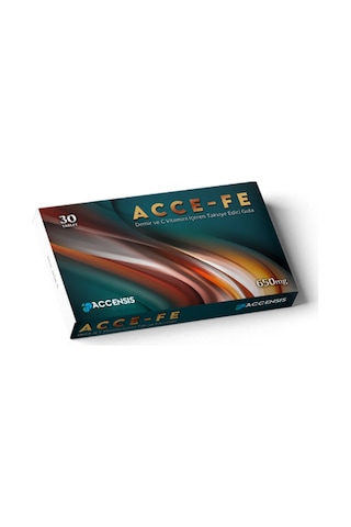 Accensis Pharma Acce-Fe Demir ve C Vitamini İçeren Takviye Edici Gıda 30 Kapsül