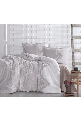 Çift Kişilik Ranforce Yorgan Mikanos 3 Gri Çok Renkli