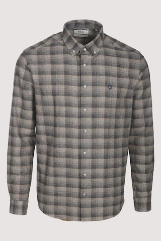 Erkek Gömlek Bej Uzun Kol Ekose Kareli Flanel Yün Tuşeli Slim Fit Düğmeli Yaka Shirt Ncs Jeans 7266-bej Bej