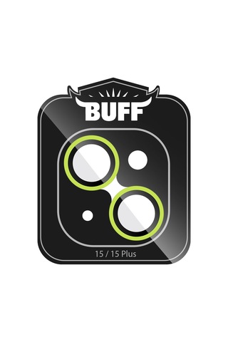 Buff Apple Uyumlu iPhone 15 / 15 Plus Neon Metal Lens Koruyucu Light Green