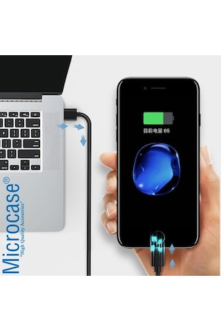 Microcase Apple Uyumlu iPhone iPad Lightning Usb Şarj Ve Data Kablosu 3 Metre Siyah
