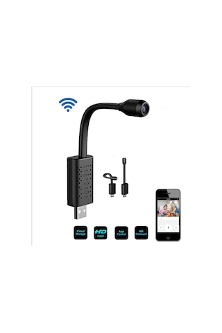 Wificam Wi-Fi Esnek Tasarımlı 1080P Powerbankli Kullanım Mikro Kamera