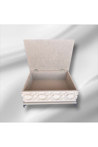 Ahşap- Ham Mdf-takı-aksesuar-çok Amaçlı- Ayaklı Dikdörtgen Kutu